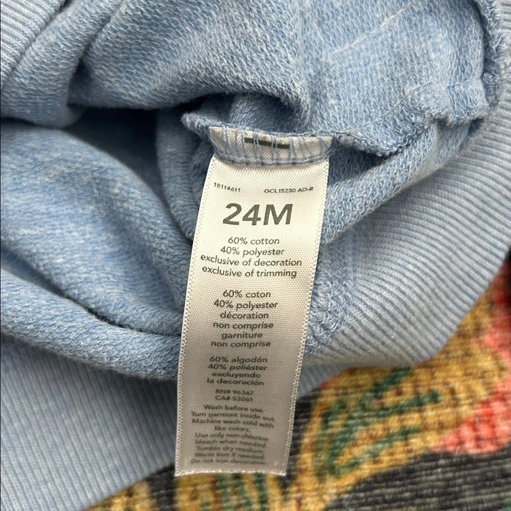 OshKosh B’gosh Blue Dinosaur Sweatshirt, Size 24 Months